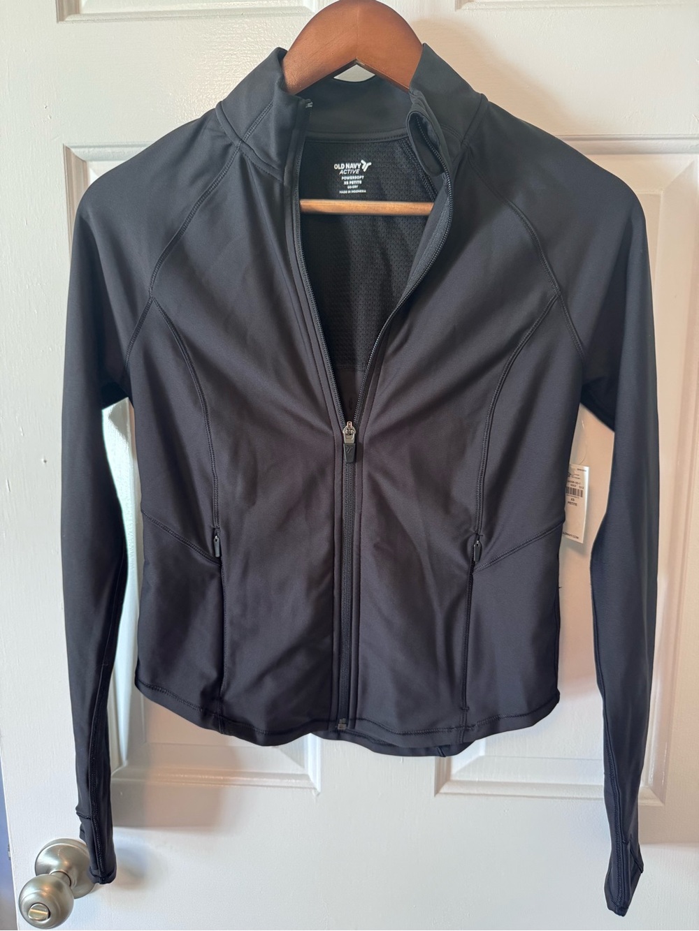 NWT Old Navy Active PowerSoft Go-Dry Women's Black Full-Zip Athletic Jacket